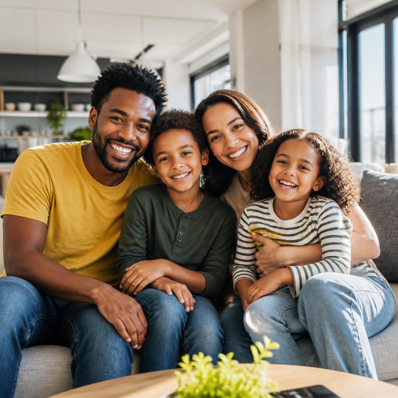 Happy family at home